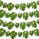 GuassLee 13.12 FT Hawaiian Tropical Party Decoration String Lights-40 LED Monstera Leaf String Lights for Luau Aloha Jungle Themed Party Decorations Supplies (2 Pcs)