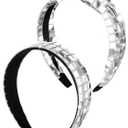 Hoteam 2 Pack Disco Headband 70s 80s 90s Retro Silver Headband Glitter Knotted Disco Headwear Wide Last Rodeo Headpiece Party Birthday New Years Eve Bridal Shower Bachelorette Supplies