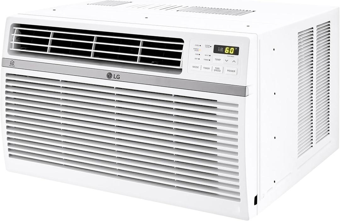 LG 12,000 BTU Smart Window Air Conditioner, 115V, AC Window Unit for Rooms up to 550 Sq. Ft., Perfect for Kitchen or Living Room, Phone & Voice Control, Works with LG ThinQ, Amazon Alexa, Hey Google (Bright White)