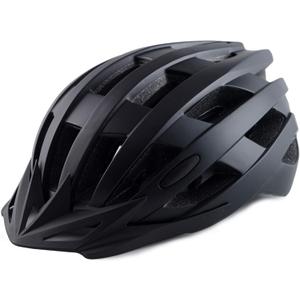 Adult Bike Helmets, Adjustable Mens Womens Bicycle Helmet, Lightweight Road Mountain Cycling Safety Sports Helmets with Detachable Visor (M:54-58cm/21.2''-22.8'', Black)