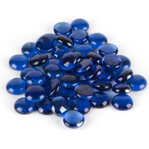 WGV Flat Marbles, Pebbles, Glass Gems for Vase Fillers, Party Table Scatter, Wedding, Decoration, Landscaping, Aquarium Decor, Crystal Rocks, Blue (5 Pounds, Approx 500 pcs)