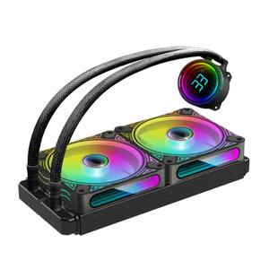 T-240MM Black ARGB Liquid CPU Water Cooling with 240mm ARGB PWM Fan,Temperature Display, Computer Water Cooling