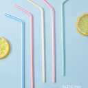 Straw Holder Dispenser Clear Glass Drinking Straw Container with Lid for Counter (Silver)