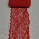 11 Yards Width 6inch Rose Embroidered Lace Ribbon Stretch Lace Trim Fabric for DIY Sewing Crafts Garment Embellishments Burlap Party Table Decorations (Red)