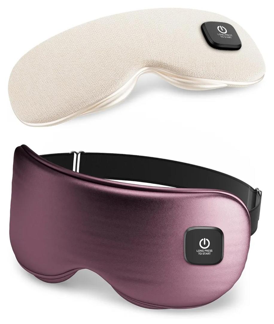 Heated Eye Mask - Cordless Eye Mask for Dry Eyes, Eye Relief, Improved Sleep, Washable Eye Heating pad for Travel and with Replaceable Shell (Purple)