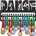 SUPERDANT Medal Hanger Display Sports Medal Holder Wall Mount Medals Hanging with Hooks Matte Black Metal Belts Display Rack Iron Race Ribbon Award Organizer Gifts for Athletes