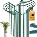 TCBWFY 10 Pack Garden Supports for Plants Metal 10" Wide x 24" High Interlock Half Round Garden Plant Support Ring Border Support Plant Support Ring Cage for Rose Flowers Vine Tomato