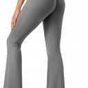 Butt Scrunch Flare Leggings for Women,Workout Seamless Yoga Pants Pilates Outifits,Bootcut High Waist Tummy Control, Large