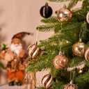 JORNOY Christmas Balls Ornaments, 30ct Shatterproof Xmas Tree Decorations, Hanging Bulbs Baubles Set with String for Holiday Home Party Decor, 2.36 inch/60mm, Brown Gold