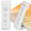Glocusent USB Rechargeable Book Light for Reading in Bed, Portable Clip-on LED Reading Light, 3 Amber Colors & 5 Brightness Dimmable, Compact & Long Lasting, Perfect for Book Lovers (White-Pro Max)
