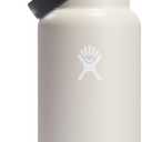 Hydro Flask Water Bottle - Insulated Stainless Steel - Wide Straw Lid, Non Spill, Leakproof in 32 Oz Oat Tan