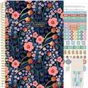 bloom daily planners UNDATED Calendar Year Day Planner - Passion/Goal Organizer - Start Anytime Monthly/Weekly Agenda Book with Tabs (January to December) - 5.5" x 8.25" - Poppy Meadow, Blue