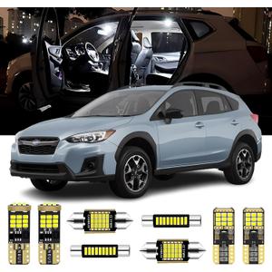 8 Pieces LED Interior Lights Kit Replacement for Subaru XV Crosstrek 2013 2014 2015 Crosstrek 2016 2017 2018 2019 2020 2021 2022 White Interior LED Bulb Package + License Plate Light, Install Tool