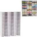 SANFURNEY 51-Slot Cassette Tape Storage, Desktop Rack Audio Tape Organizer, Wall-Mounted Cassette Holder-White