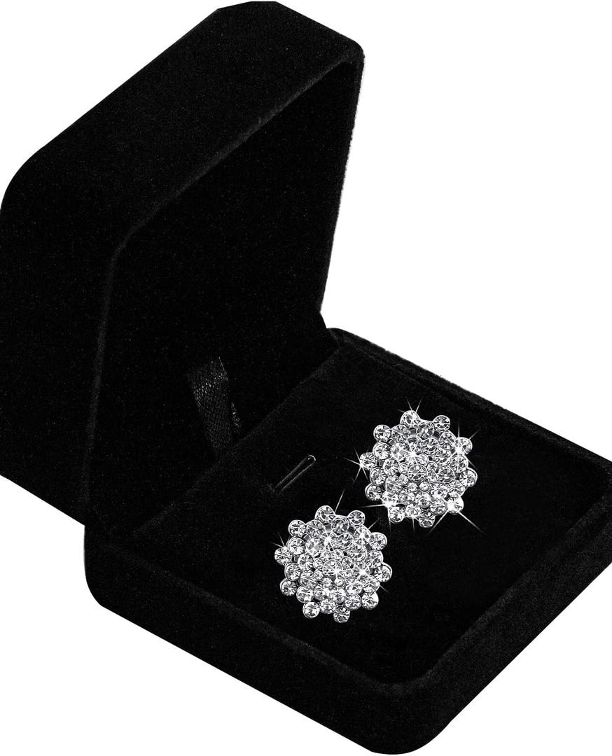 Rhinestone Hijab Magnets Strong Retro Hijab Pins for Women Circular Magnetic Buttons for Scarf Islamic Turban Niqab Muslim Accessories (2, Flower Silver)