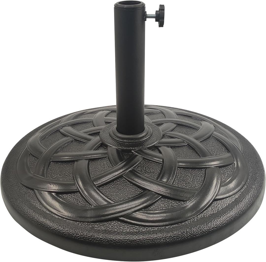 T&Jero 42 lb Round Heavy Duty Patio Market Table Umbrella Base Stand Weight for Outdoor, Black