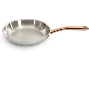 Berghoff Ouro 18/10 Stainless Steel Frying Pan 9.5", Rose Gold Handle, PFOA-free, Induction Cooktop, Fast, Even Heat