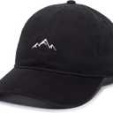 Outdoor Cap -Adult Mountain Dad Hat-Unstructured Soft Cotton (Black)