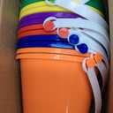 Didaey 12 Pcs Beach Bucket Sand Buckets Bulk for Kids 5 Inch Colorful Fun Plastic Pails and Sandcastle Mold for Toddler Summer Beach Birthday Party Favors Pool Play Castle Water (6 Colors)
