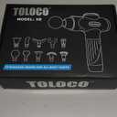 TOLOCO Massage Gun Deep Tissue, Percussion Massage Gun with 10 Replacement Heads, Super Quiet Portable Electric Massager for Athletes, Relax, Black