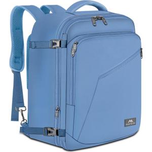 MATEIN Big Backpack for Travel, Carry on Backpack for Airlines with Hide Away Shoulder Straps, Large Hiking Daypack with 2 Handles, Gifts for Traveler Women, Light Blue