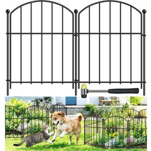 Decorative Garden Fence 17in x 10ft, 10 Pack Rustproof Metal Animal Barrier Fence, Arched Flower Bed Edge Decorative Rabbit and Dog Ground Defense No-Dig Fence for Patio Patio Outdoor
