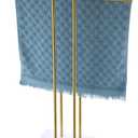 JQK Bath Towel Holder Stand Brushed Gold, 30 Inch Free Standing Double Towel Rack Shelf for Bathroom Floor, Light Gold, BTH100L30-WG