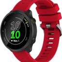 Band Compatible with Garmin Forerunner 55 20mm Soft Silicone Replacement Watch Band Strap Wristband for Forerunner 570 42mm/165/158/645/245/Vivoactive 5/6/Venu 2 Plus/Galaxy watch 4 42MM