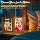 2 x Christmas Gifts for Mom from Daughter Son Kids, Mom Gifts Engraved Night Light with 5x7 Mother Picture Frame Solid Wood, New Mama Gift Mommy Son Picture Frame Mother-in-Law Birthday Gift for Mama