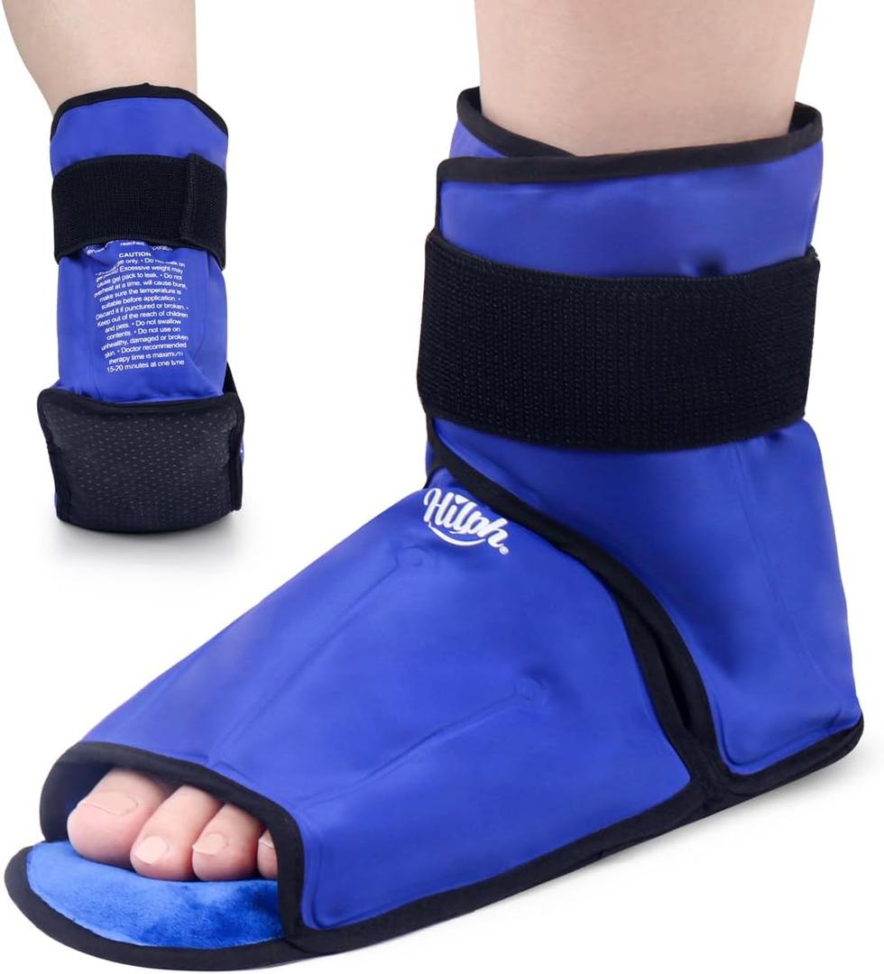 Hilph Foot Ice Pack Wrap for Swelling & Plantar Fasciitis, Reusable Full Coverage Ankle Heels Ice Cold Pack for Feet Injuries, Foot Pain Relief, Achilles Tendonitis, Sprained Ankle (Medium, 1 Pack) (Medium (Plush lining))