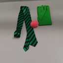 4PC Green Costume Accessories for Adult Stripe Tie Gloves Sunglasses and Pom Pom Ball Brooch Cosplay Party Dress up