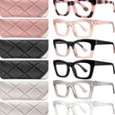 CCVOO 6 Pack Oprah Reading Glasses for Women, Eyeglasses, Blue Light Readers for Women, Computer Eye Glasses, Cheaters +3.50