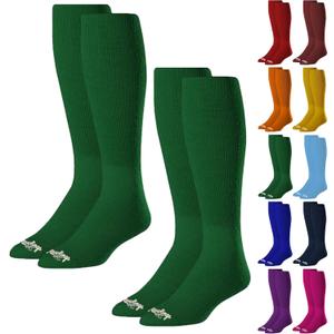 Rawlings | 2 Pair | Athletic Socks | Baseball/Softball | Multiple Sizes/Colors (Medium, Dark Green)