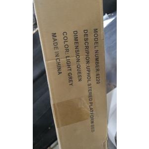 Queen Size Platform Bed Frame with Upholstered Headboard, Button Tufted Design, No Box Spring Needed, Light Grey