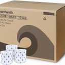 Boardwalk BWK6144 Two-Ply Toilet Tissue, White, 4" x 3" Sheet, 400 Sheets per Roll (Case of 96 Rolls)