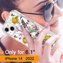 GiiKa for iPhone 14 Case with Screen Protector, 6.1" Clear Full Body Shockproof Protective Floral Girls Women Hard Case with TPU Bumper Cover Phone Case for iPhone 14, Wildflower