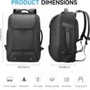 Carry On Backpack,17.3" Travel Backpack with Shoe Compartment,50L Wheeled Backpack Carry On Luggage,Laptop Compartment & USB Charging Port & TSA Approved Lock for Business,Black
