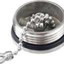 Bitray Boat Fuel Tank Cap, Marine Fuel Cover with Chain and Key, Stainless Stell Deck Fill Replacement Cap - 1.5"/38mm