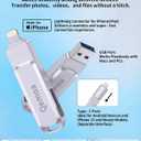 MFi Certified 512GB Flash Drive Photo Stick for iPhone, External Memory Photo Keeper Storage for Data Saver/Backup/Transfer Files/Picture/Video/iPhone/iPad/iOS/Android/PC (Gray)Available Space: ~484GB