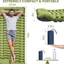 Yuzonc Camping Sleeping Pad, Ultralight Camping Mat with Pillow Built-in Foot Pump Inflatable Sleeping Pads Compact for Camping Backpacking Hiking Traveling Tent (Blue and Green)