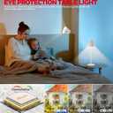 Rechargeable Table Lamps, LED Cordless Lamp with 5200mAh Battery Operated Portable M1 Sunturalux Dimmable 4Color 9RGB Touch Control Bedside Night Light for Patio Restaurant Home Dinner Dining Kitchen