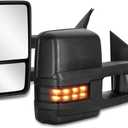 Power Heated Towing Mirrors LED Compatible for 2014-2019 Chevy Silverado GMC Sierra 1500 2500 HD 3500 HD Pair Set-Black Not for Diesel Truck