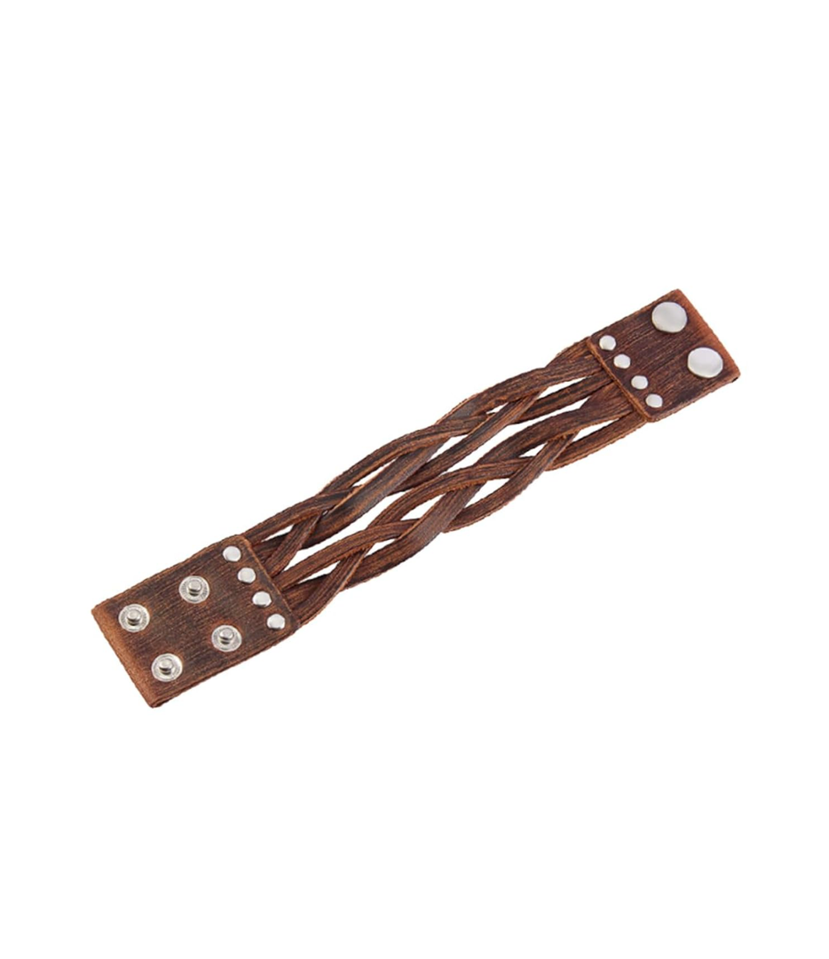 Vintage Braided Cowhide Leather Bracelet for Men and Women Handmade Woven Design Adjustable Size for Casual and Boho Styles