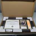 11x22 Diploma Frame with Tassel Holder, Graduate Frame for 8.5x11 Certificate Document and 4x6 Photo, Linen Texture Black over Gold Double Mats, HD Real Glass, Black with Gold Beads Embossing