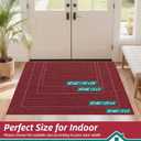 BEQHAUSE Dirt Trapper Door Mat 24" x 36", Non-Slip Washable Doormats Entrance Mat, Dirt Resistant and Absorbent Welcome Mat, Low Profile Floor Mats for Front Back Door and Entryway, Red