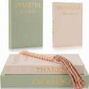 Faccito Set of 2 Linen Decorative Books with Wooden Beaded Garland Tassel Elegant Linen Books Aesthetic Gold Foil Fake Book for Coffee Table Shelf Mantel Storage Boxes, 
(Mint Green)
