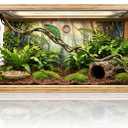 50 Gallon Bamboo Reptile Enclsoure,36"x16"x18" Bearded Dragon Tank Also for Ball Python,Snake,Gecko,Turtle with Sliding Door Top Screen Ventilation,Stackable Large Reptile Terrariums