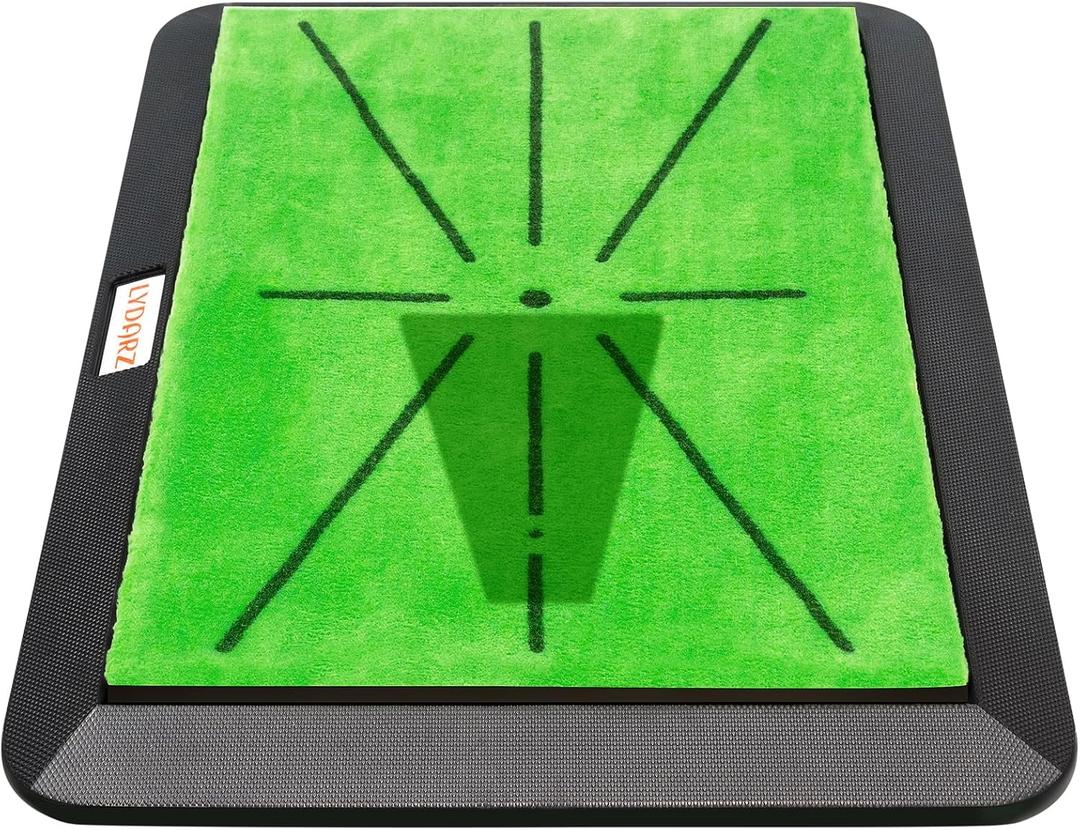 LYDARZ Golf Hitting Mat with Divot Board, Real-Time Swing Feedback Trainer, Indoor & Outdoor Chipping Practice Mat, Strike Training Aid, Turf Driving Impact Pad, Golf Accessories and Gifts for Men