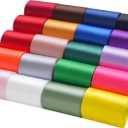 LIUYAXI 20 Colors 100 Yard Satin Ribbon Fabric Ribbon Assorted Ribbon Rolls, 2 Inch Wide 5 Yard/Roll, Rinbow Ribbons Perfect for Gift Wrapping, Crafts, Hair Bows, Wedding Party Decor,Flower Bouquet (Multicolored)