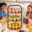 Cupcake Stand, Wooden Cupcake Stand for 50 Cupcakes 3 Tier Large Dessert Table Display Set Cupcake Tower Tiered Tray Stand Serving Tray for Party Supplies Vendor Display Farmhouse Decor